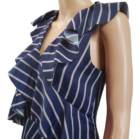 Banana Republic Stripe Flounce Dress Size 2 - Picture 6 of 16